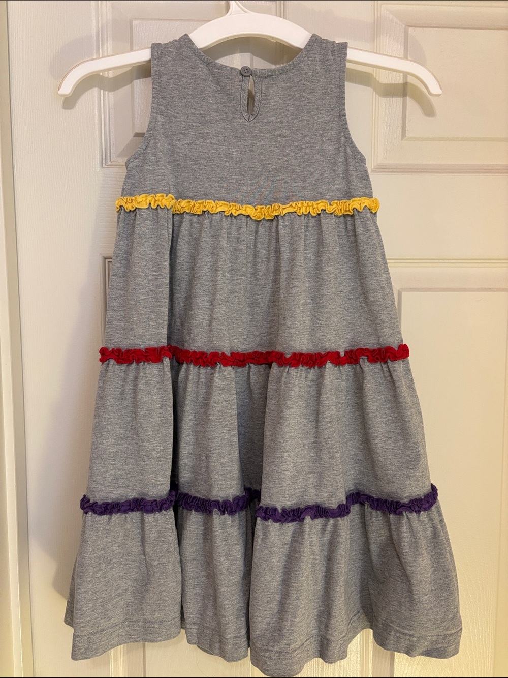 Hanna Andersson Gray Sleeveless Tiered Twirl Dress with Ruffles - Picture 3 of 3